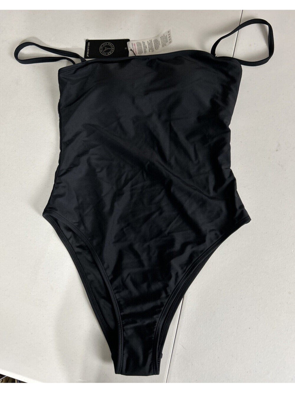 Relleciga Women’s Thong Swimsuit Small Black One Piece